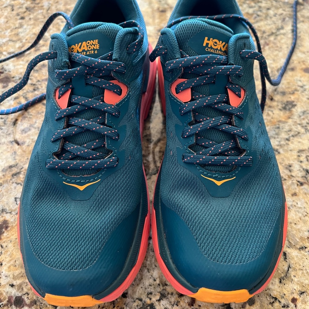 Hoka One One Blue and Orange Running Shoes